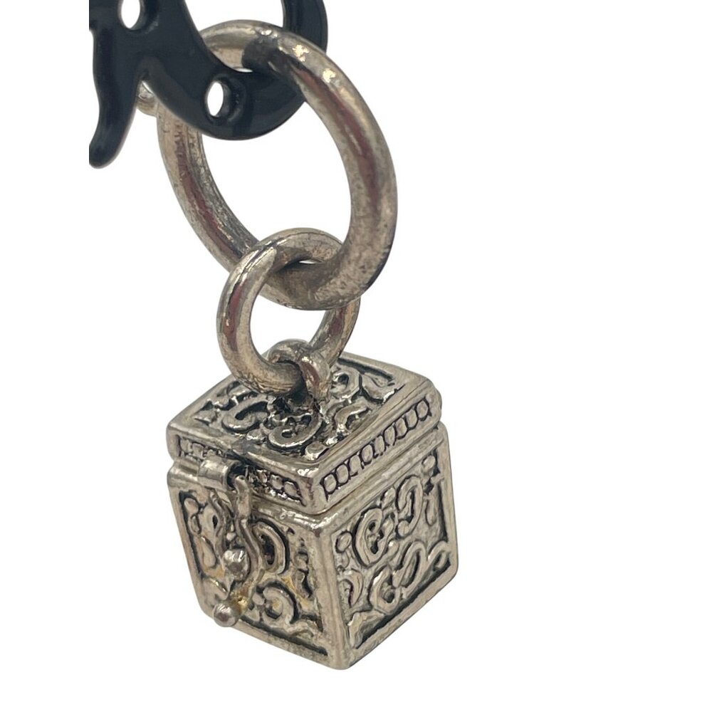 Vintage Silver Prayer Box Pendant Charm Ornate Design Unique Hinged Lid